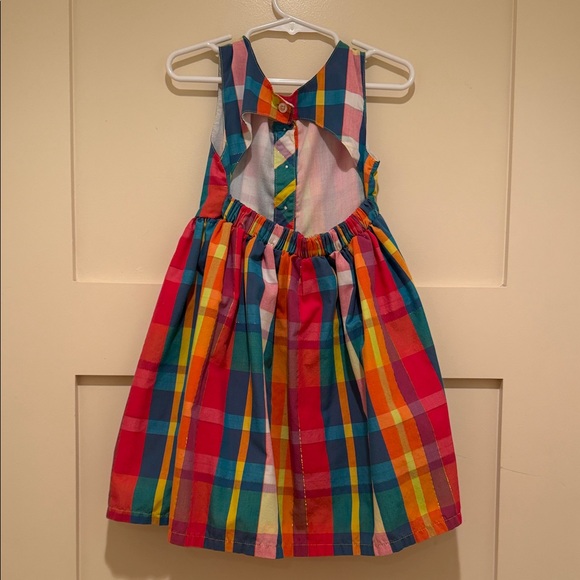 🌈 Penelope Mack Girls Rainbow Plaid Dress Size 4 Sleeveless Cotton Twirl Dress - Picture 4 of 4